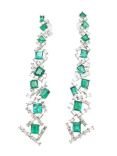 Load image into Gallery viewer, Arpina Diamond &amp; Emerald Chandelier Earrings