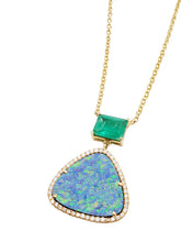 Load image into Gallery viewer, Vitaliya Emerald, Opal &amp; Diamond Pendant