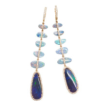 Load image into Gallery viewer, Celestia  Opal &amp; Diamond Earrings