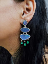 Load image into Gallery viewer, Valentina Emerald, Opal &amp; Diamond Earrings