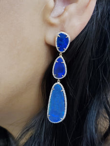 Gisele Opal & Diamond Drop Earrings