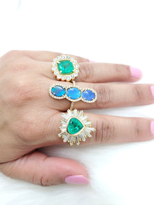 Livia Opal & Diamond 3 Stone Ring