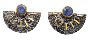 B E R R A K   Blue Sapphire Shield Earring