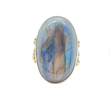 Load image into Gallery viewer, K O R A Y  Labradorite &amp; Blue Zircon Ring