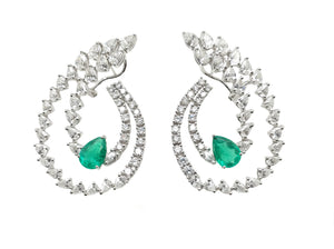 Saniya Diamond & Emerald  Earrings