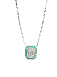 Everlasting Illusion Diamond & Emerald Pendant