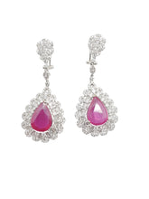 Load image into Gallery viewer, Emilia Ruby &amp; Diamond Earrings