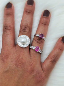 Alice Diamond & Pink Sapphire Ring