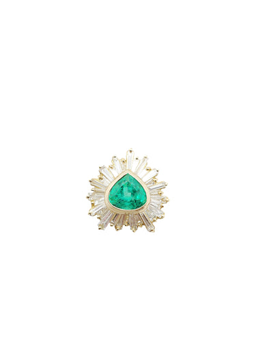 Starburst Fine Emerald & Baguette Diamond Ring