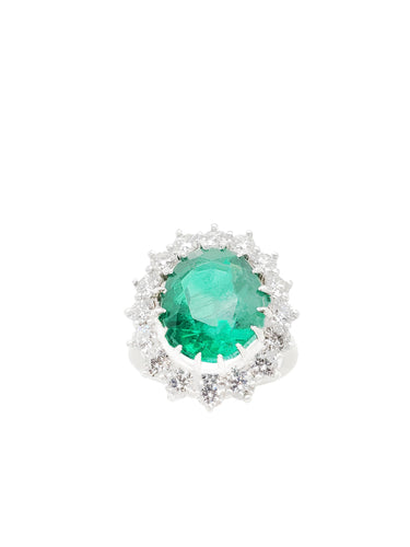 Danica Emerald Oval & Diamond Ring