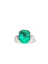 Load image into Gallery viewer, Sabrina Emerald, Pink &amp; White Diamond Ring