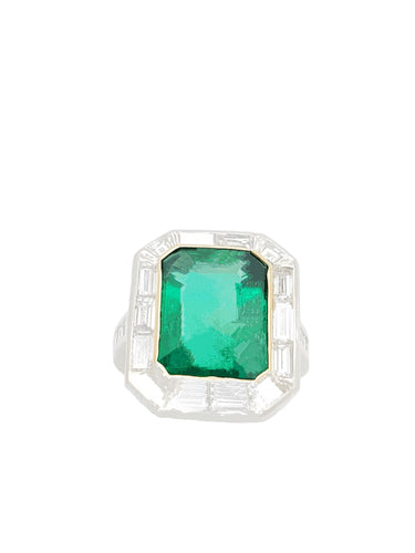 Devoted Emerald & Baguette Diamond Ring