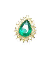Load image into Gallery viewer, Kasi Emerald &amp; Fancy Yellow Diamond Ring