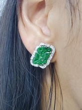Load image into Gallery viewer, Nyoko Antique Jade &amp; Diamond Set