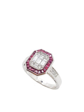 Load image into Gallery viewer, Fiery Illusion Diamond &amp; Ruby Ring