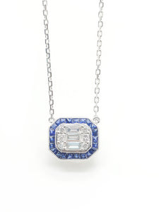 Imperial Illusion Diamond & Blue Sapphire Pendant