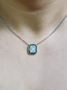 Everlasting Illusion Diamond & Emerald Pendant