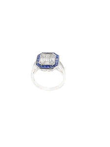 Maya Illusion Diamond & Blue Sapphire Ring