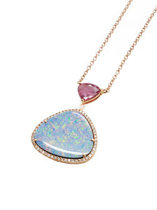 Scarlett Ruby, Opal & Diamond Pendant