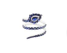 Load image into Gallery viewer, Saku Blue Sapphire &amp; Diamond Snake Ring