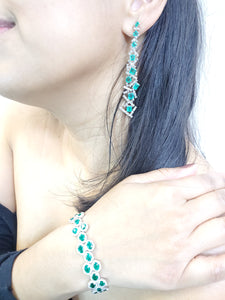 Adore Emerald Oval & Diamond Hexagon Bracelet