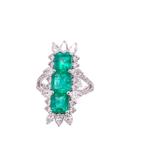 Anastasia Emerald & Diamond Cocktail Ring