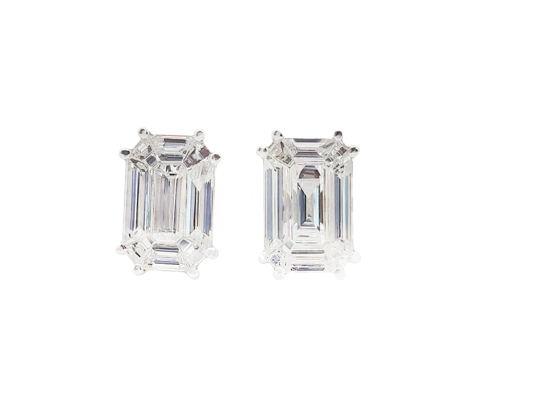 Cambridge Emerald Cut Diamond Studs