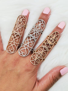 Las Vegas Diamond Lace Double Finger Ring