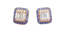 Load image into Gallery viewer, Noble Illusion Diamond &amp; Blue Sapphire Studs