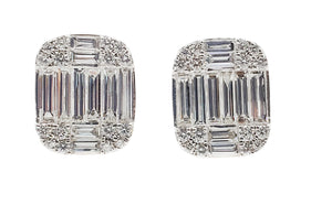 Manchester Illusion Baguette Diamond Stud