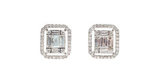 Load image into Gallery viewer, Springfield Diamond Baguette Halo Stud