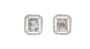 Springfield Diamond Baguette Halo Stud