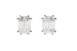 Oslo Emerald Cut Diamond Studs