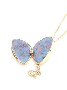 Alaina Opal & Diamond Butterfly Pendant