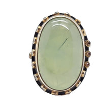 Load image into Gallery viewer, C E M I L  Green Serpentine &amp; Fancy Zircon Ring