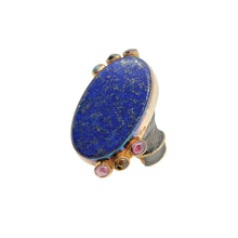 Load image into Gallery viewer, T U N C A Y  Lapis Lazuli &amp; Tourmaline Ring