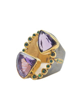 Load image into Gallery viewer, I S M E T  Tsavorite &amp; Amethyst Ring