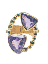 Load image into Gallery viewer, I S M E T  Tsavorite &amp; Amethyst Ring