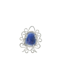 K U M R U  Blue Sapphire & Icy Diamond Ring