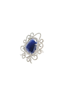 K U M R U  Blue Sapphire & Icy Diamond Ring