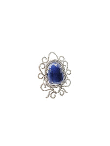 K U M R U  Blue Sapphire & Icy Diamond Ring