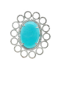 K A Y A  Turquoise & Diamond Cocktail Ring