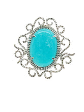 Load image into Gallery viewer, K E M A L Turquoise &amp; Diamond Cocktail Ring