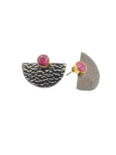 Load image into Gallery viewer, T U T K U Ruby Shield Earring