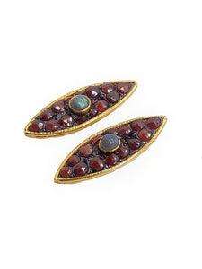 E V R E N Labradorite & Red Agate Earring