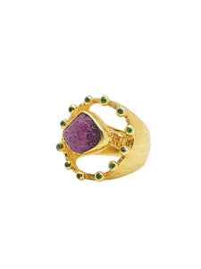 A S U M A N  Ruby & Tsavorite Cocktail Ring