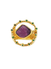 Load image into Gallery viewer, A S U M A N  Ruby &amp; Tsavorite Cocktail Ring