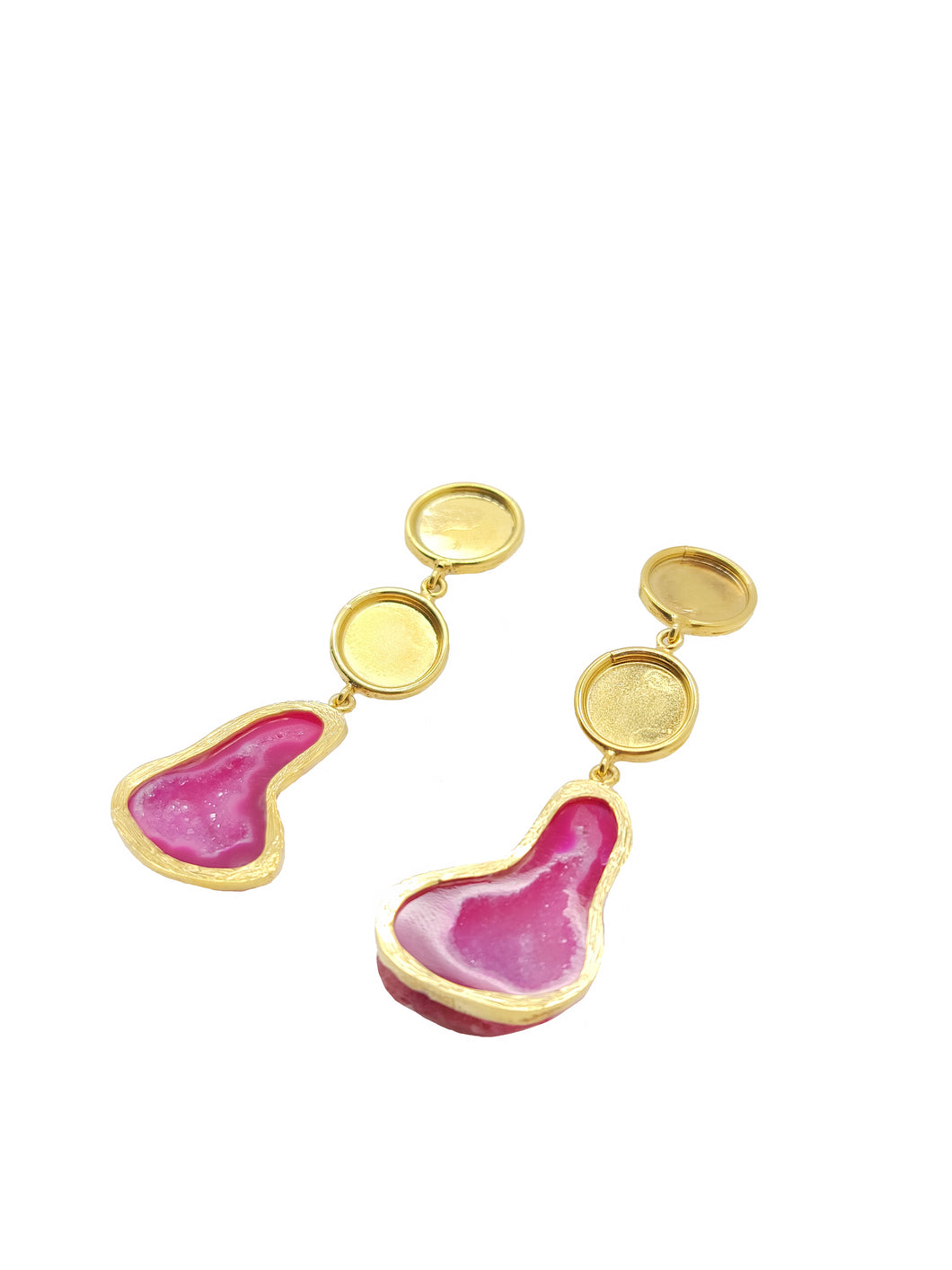 D E R Y A   Pink Chalcedony Druzy Earring