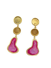 Load image into Gallery viewer, D E R Y A   Pink Chalcedony Druzy Earring