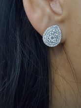 Load image into Gallery viewer, Knoxville Pave Diamond Pearshape Stud